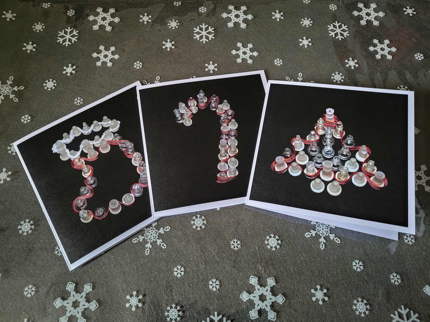Greeting cards set of 3, Christmas cards Merry Chessmas collection- 3 designs (one of each desgn)