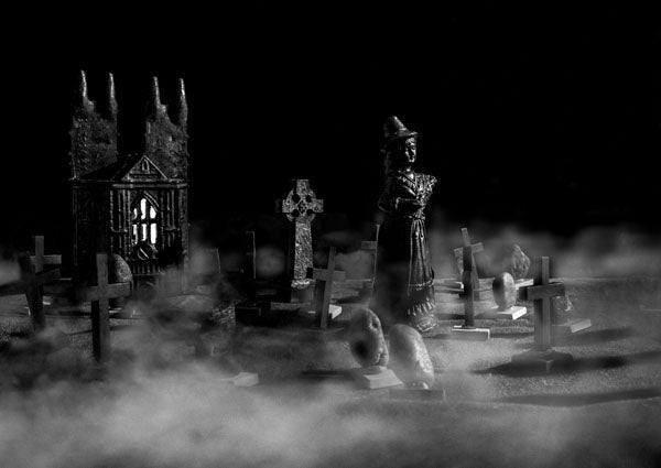 Witch in the Kirkyard - A3 fine art photograph giclee print pearl finish story about the Scottish witch trials