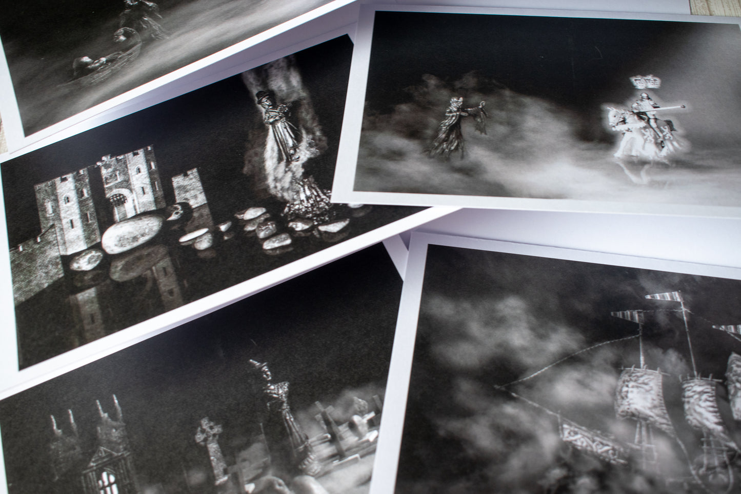 Greeting cards set of 3, Witches, the Devil and a King Collection